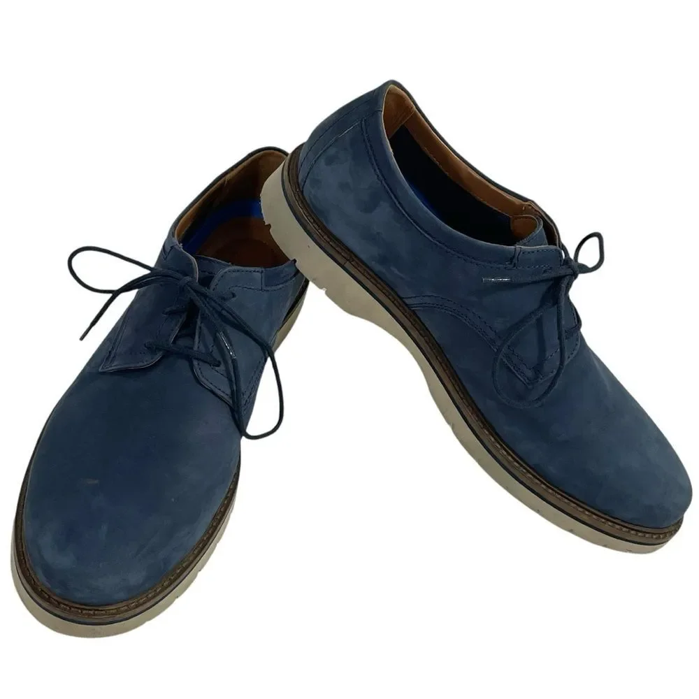 Clarks Bayhill Plain Blue Nubuck Leather‎ Oxfords Men’s Size US 11M / EU 44.5